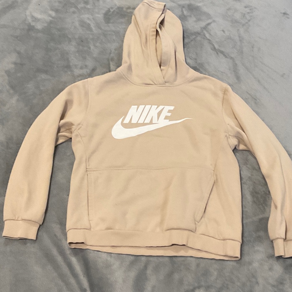 Nike Tan Hoodie with White Logo